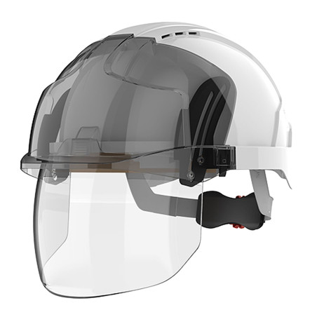 Casque de chantier EvoLite blanc avec porte-badge