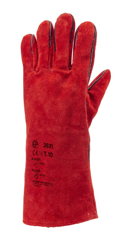 GANTS ANTI-CHALEUR EN CROUTE DE VACHETTE ROUGE - COVERGUARD - Provence-EPI