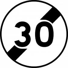 PANNEAU B33 - FIN DE LIMIATION DE VITESSE 30 KM/H