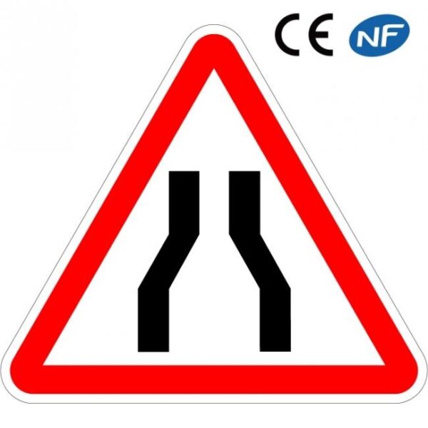 PANNEAU ROUTIER DE TYPE A3 CHAUSSEE RETRECIE