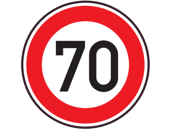 Panneau B14 - Limitation de Vitesse à 70 km/h