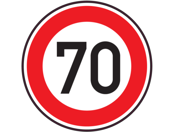 PANNEAU B14 - LIMITATION DE VITESSE A 70KM/H