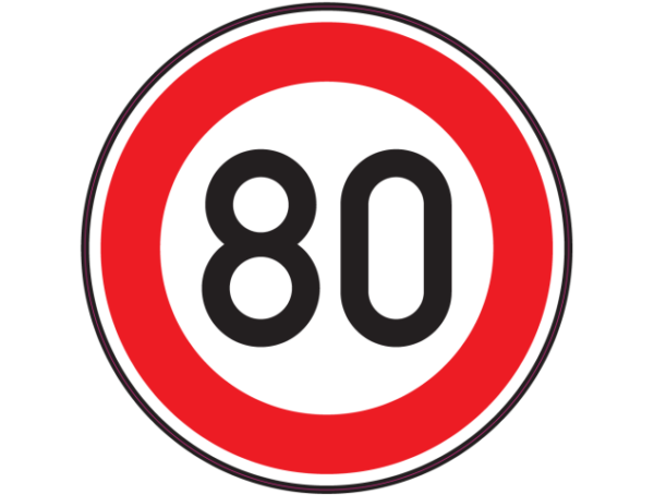 PANNEAU B14 - LIMITATION DE VITESSE A 80KM/H