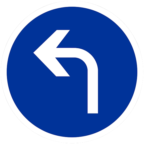 Panneau routier direction à gauche B21C2