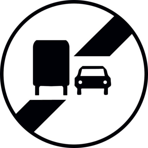 Panneau Routier B34a Fin d'Interdiction de Dépasser pour Poids Lourds