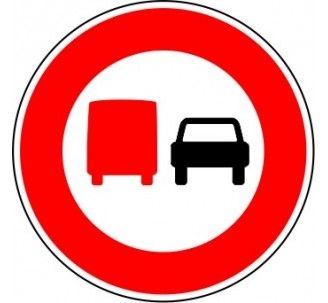 Panneau B3a Interdiction de Dépasser pour les Camions