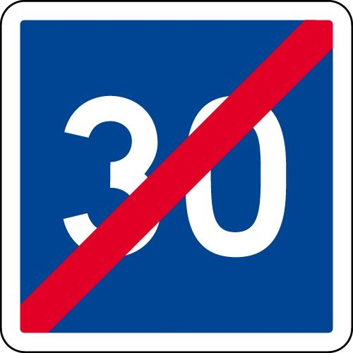 PANNEAU DE TYPE C4B FIN DE VITESSE CONSEILLEE 30 KM/H