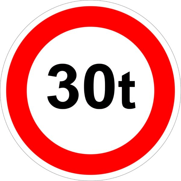 PANNEAU B13 POIDS MAXIMAL 30 TONNES