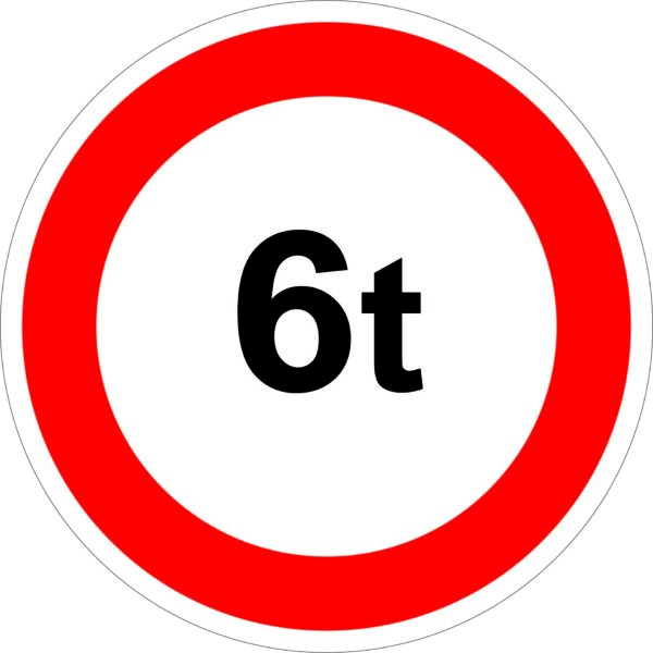 PANNEAU B13 POIDS MAXIMAL 6 TONNES