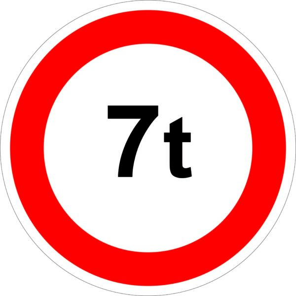 Panneau B13 - Limitation de Tonnage à 7 Tonnes