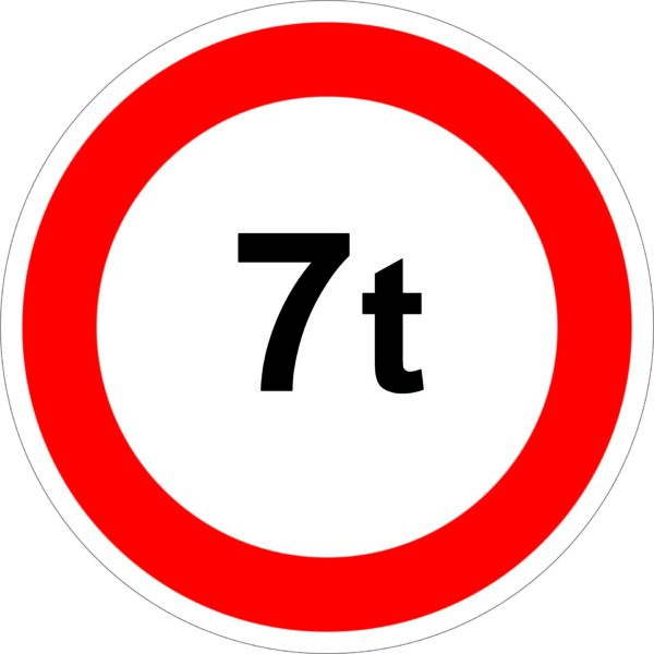 PANNEAU B13 POIDS MAXIMAL 7 TONNES