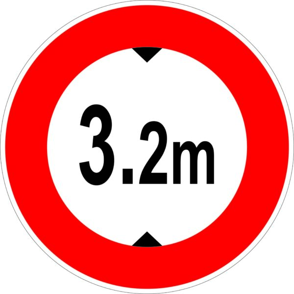 PANNEAU B12 - LIMITE HAUTEUR 3.2M