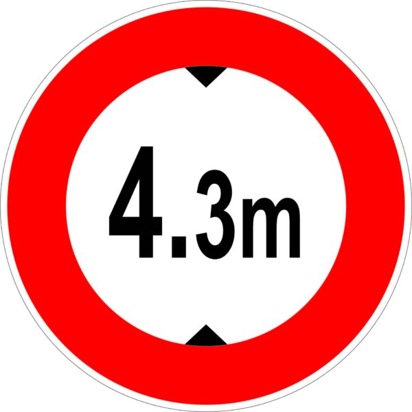 PANNEAU B12 - LIMITE HAUTEUR 4.3M