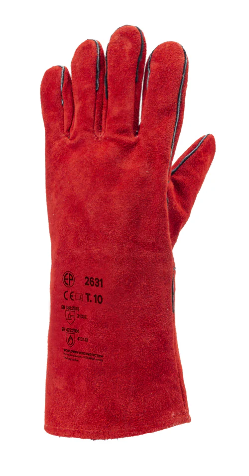 GANTS ANTI-CHALEUR EN CROUTE DE VACHETTE ROUGE - COVERGUARD
