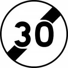 PANNEAU B33 - FIN DE LIMIATION DE VITESSE 30 KM/H