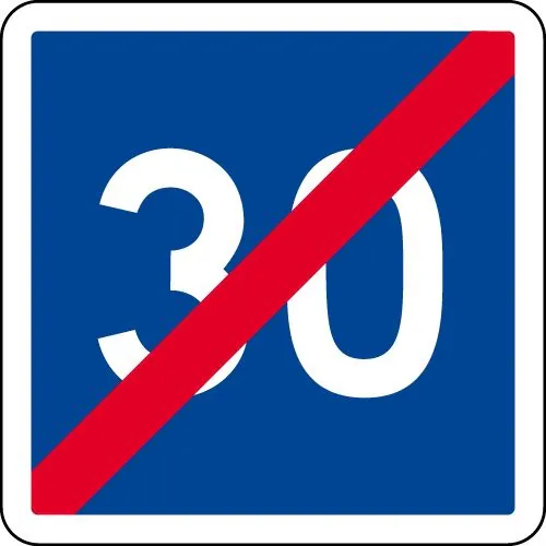 PANNEAU DE TYPE C4B FIN DE VITESSE CONSEILLEE 30 KM/H