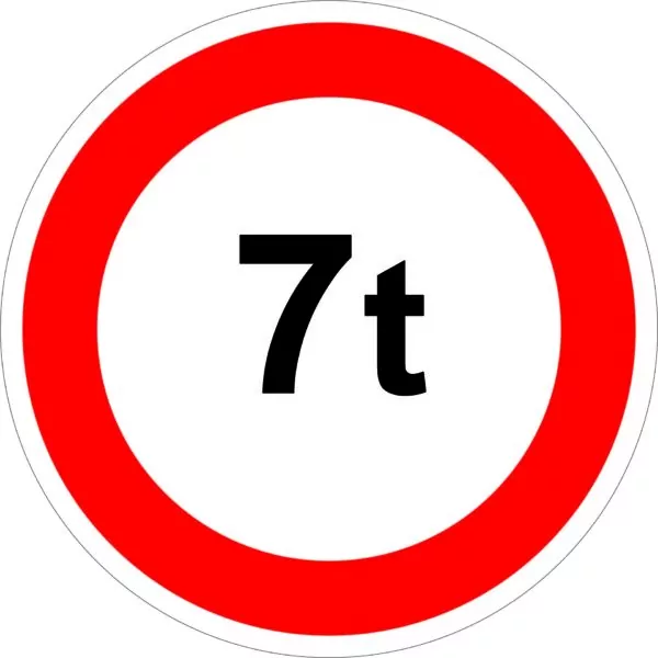 PANNEAU B13 POIDS MAXIMAL 7 TONNES